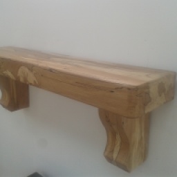 Spalted Beech Mantel with Chunky Corbels