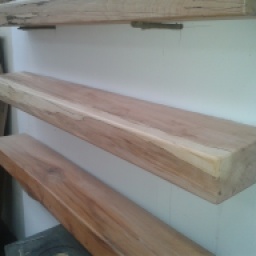 Spalted Beech Floating Mantel