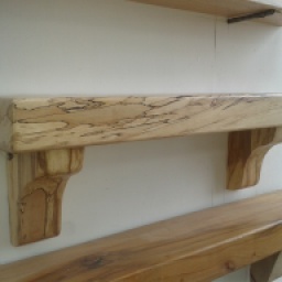 3ft Spalted Beech Mantel from Left