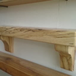3ft Spalted Beech Mantel from Right