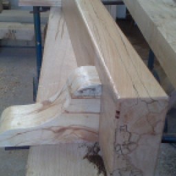 Spalted Beech Mantel End View