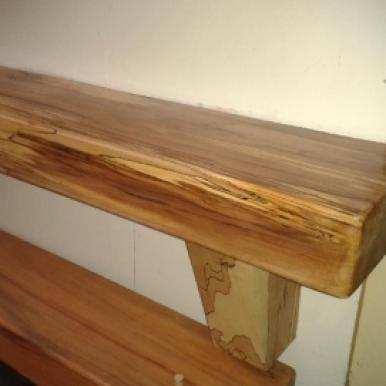 Spalted Beech with Triangular Corbels and Clear Lacquer Finish Right Hand Side