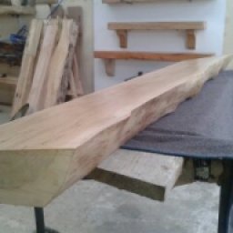 12ft Waney Edged Oak Mantel for a Stone Fireplace