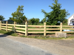 Chunky Ornate 3-Bar Fencing with Pointed Posts