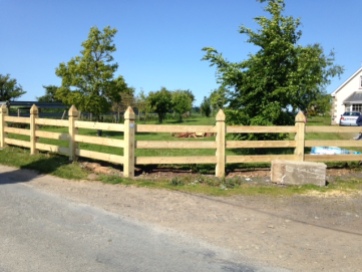 Chunky Ornate 3-Bar Fencing with Pointed Posts