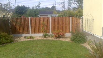 Concrete H-Post & Timber Panel Fencing